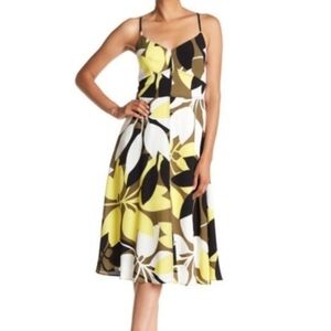 CATHERINE MALANDRINO Mod Floral Slip Dress Sz 10 A-Line Old Money Summer‎ Preppy